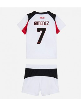 Billige AC Milan Santiago Gimenez #7 Bortedraktsett Barn 2025-26 Kortermet (+ Korte bukser)